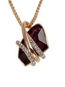 1pc Customized Geometric Birthstone Necklace With Fashionable And Fine Crystal Pendant,Summer Beach Vacation Accessory,Suitable For Daily,Party,Wedding,Holidays.Valentine's Day/Holiday/Start Of School/Birthday Gift For Mom,Valentine,Friend
