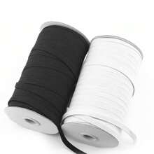 10/20 قطعة شريط مطاطي أسود وأبيض عالي المرونة - حبل قماش مطاط متين، متعدد الأحجام، مناسب للمشاريع DIY والإصلاحات، أساسيات الخياطة | شرائط مطاطية متعددة الاستخدامات | نسيج ناعم (بدون بكرة)