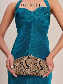 新款时尚欧美风格金属雕塑手包，优雅女士派对手拿包，金属链条单肩包/斜挎包