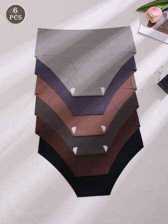 6件装女士多色时尚无缝丁字裤
