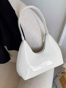 Bolsa Feminina Retro Brilhante de Ombro Fechamento em Ziper