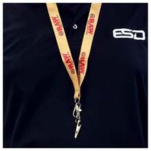 RAW Smokers Lanyard With Key Holder – Hands-Free Accessory Durable Fabric With RAW Branding Perfect For Keys, Badges &Amp; More - White - View 3