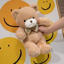 1 件可爱领结泰迪熊毛绒玩具，梦幻柔软熊娃娃，儿童拥抱毛绒动物娃娃，女孩生日礼物 - 彩色 - 查看 4