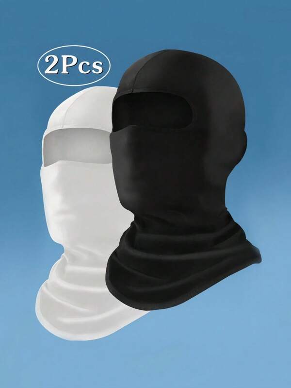 1/2 piezas Pasamontañas unisex de unicolor, adecuado para uso diario y para viajar, hacer senderismo, escalar montañas, esquiar y ciclismo