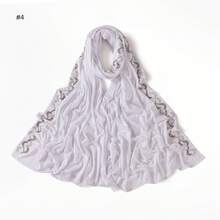 1pc Women's Solid Color Satin Scarf With Rhinestone Decor, Fashionable And Elegant, Soft And Breathable, Suitable For Dress Matching - Multicolor - View 21