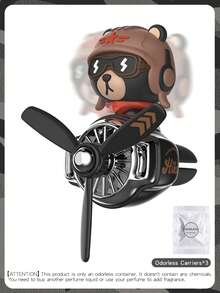 1 PIEZA Ambientador de coche sin perfume con hélice giratoria DIY, divertido y refrescante, con diseño de oso capitán, perro husky de dibujos animados, para salida de aire acondicionado de vehículo, difusor de avión, accesorio interior decorativo con ventilador y molinete - Avión agitador sin olor - Ver 17