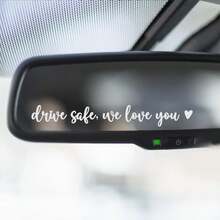 3X Calcomanía para espejo retrovisor "Conduce con cuidado, te amamos", Pegatina para espejos de coche, Pegatinas para automóviles de mujeres, Pegatina para espejo "Te amo, conduce con cuidado" - Conduce con cuidado, te amo - Ver 4