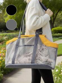 1pc Breathable Mesh Pet Backpack, Cat Carrier Backpack, Fashionable & Minimalist Small Pet Carrier Backpack - Multicolor - View 2