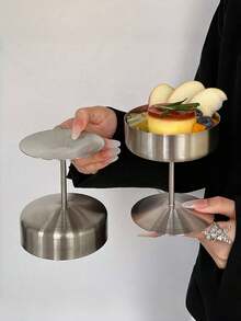 1pc Ins 风格不锈钢冰淇淋杯布丁杯高脚冰淇淋甜品杯冷饮果汁杯 - 彩色 - 查看 7