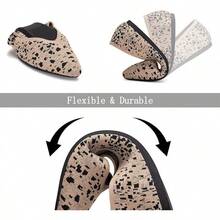 Womens Flat Shoes Classic Pointed Toe Flats Knitted Dress Shoes Soft Comfortable Dressy Flats Women - 黑點 - 查看 3