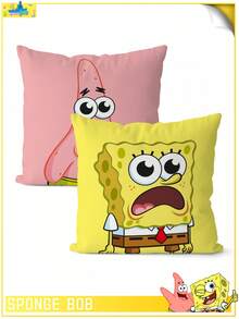 SpongeBob SquarePants 1pc Themed Cartoon Pattern Pillowcase, Featuring , Squidy, Mr. Kcrab, Made Of Super Soft And Comfortable Polyester Material, Machine Washable, Suitable For Sofa, Bed, Bedroom And Living Room Decoration, All Year Round, Sofa Supplies, Bedding Gifts, No Filling Pillowcase, Valentine's Day Gift, Christmas Gift, Birthday Gift, Anniversary, Special Day - Multicolor - View 4