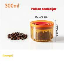 1pc Large Capacity Sealed Can Set, With Pull Ring Moisture-Proof Coffee, Tea, And Miscellaneous Grain Storage Tank | Multifunctional Storage Container For Household Kitchen | Fresh-Keeping, Insect Proof, And Mold Proof | Transparent And Visible Stacking Design | Suitable For Coffee Beans/Tea/Miscellaneous Grains/Dry Goods/Noodles | Essential For Home Office Camping