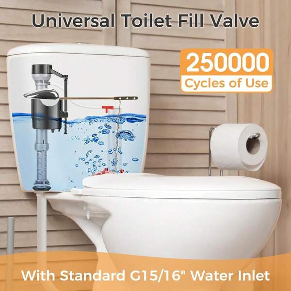 Universal Toilet Flusher Replacement Kit, Toilet Fill Valve Replacement Kit, Toilet Parts Inside Tank Kit, Adjustable, Quiet And Easy To Install (2-Pack),7062985