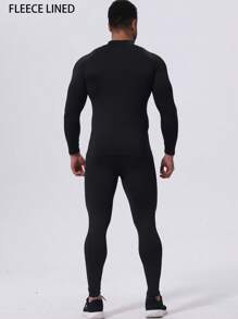 Winter Thermal Underwear Set, Thermal Lined Long Sleeve Base Layer Top And Compression Leggings, Suitable For Gym, Outdoor Sports, Hiking, Hunting, Skiing, Moisture Wicking And Elastic Fitness Clothing Set For Running, Basketball, Cycling