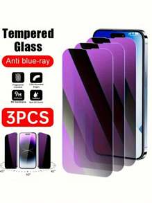 3pcs Blue Light Blocking Privacy Screen Protector, Compatible With IPhone 16/16 Pro/16 Plus/16 Pro Max, 15 Pro Max/15 Pro/15 Plus/15/14/13/12/11 Series, Phone Accessories