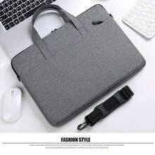 带大容量天鹅绒收纳袋的笔记本电脑包，男女通用商务公文包，防震笔记本电脑内胆，适合返校使用的学校用品包，适合学校工作的笔记本电脑包，女士 Mac Book 保护套，兼容 Mac Book 保护套，大学必备品 - 黑色 - 查看 3