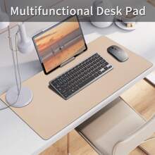 80 X 40 Cm Beige Extended Mouse Pad, Writing Pad, Office Desk Mat, Desktop Protector, Anti-Glare, Anti-Scratch, Waterproof PU Leather + Anti-Slip Velvet Surface, Multiple Sizes & Colors Available, Modern Home Decor Pad, Leather Desk & Coffee Table Pad, Laptop Protector, Washable & Reusable Extra Large Computer Mouse Pad, Easy To Clean Office & Study Supplies Gaming Mouse Pad