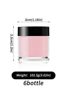 6色亚克力粉套装，裸色、粉色、白色高光泽亚克力粉套装，美甲DIY艺术设计，6色亚克力美甲3D雕塑法式美甲延长及美甲雕刻，专业聚合物3D亚克力美甲套装，赠送亚克力按压式美甲贴片 - 彩色 - 查看 10