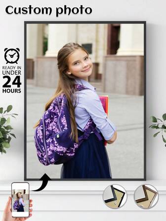 1 szt., opcjonalna rama, niestandardowy obraz na płótnie, spersonalizuj swoje zdjęcie z okazji powrotu do szkoły, aby uchwycić cenne wspomnienia tej chwili, drukowanie w jakości HD, zachowywanie wspomnień, zapisywanie pięknych chwil, przyjęcie urodzinowe, rocznica, wyjątkowy idealny prezent artystyczny