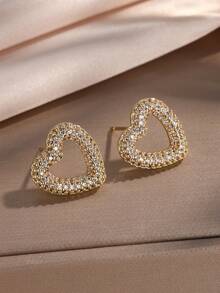 2pcs Minimalist Cubic Zironia Hoop Earrings, Suitable For Men's Daily Wear - Earrings - View 2