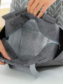 1 Pc, Heart & Paw Pattern Printed Insulated Bento Bag, Reusable Large Capacity Lunch Box Bag, Suitable For Office Workers And Travelback To School School Stuff Bag For School Lunch Bag For Women Cooler Bag Picnic Accessories School Accessories Lunch Box For School - Multicolor - View 5