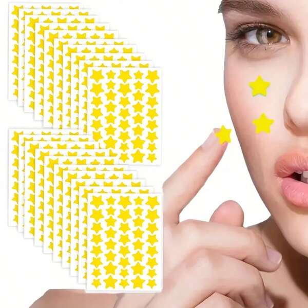 400pcs Decorative Stickers - Lovely Gold Stars, Alcohol-Free, Fragrance-Free, Ultra-Thin & Breathable, Suitable For All Skin Types