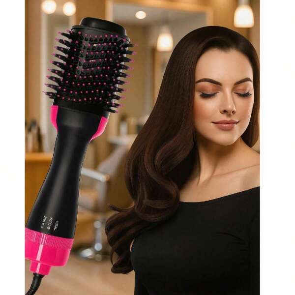 CEPILLO DE AIRE CALIENTE Estilizador de cabello 3 en 1, ideal para alisar, rizar y secar cabello húmedo o seco.