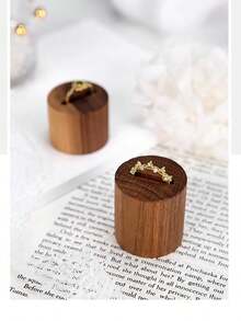 高端胡桃木珠宝展示架、戒指展示托盘、珠宝道具、珠宝收纳盒、带凹槽的木制展示盒 - 彩色 - 查看 5