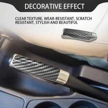 Car Handbrake Cover, Brake Covers, ABS Anti-Scratch Wear-Resistant Protective Cover With Comfortable Grip, Car Decor Accessory Handbrake Grip Cap Fit Most (Carbon Fiber Pattern)