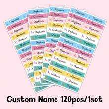 60pcs/ 120pcs/ 180pcs/ 240pcs Custom Name Sticker, Cartoon Small Fresh Cute Waterproof Modern School Supplies Label, Back To School, School Supplies, Paper Name, Category Sticker, Number Category, Customized Waterproof Name Labels For School Supplies, Personalized Stickers For Water Bottles, Lunch Boxes, And Personal Items, Warm Ambience, Autumn Home Refresh, Xmas Decoration