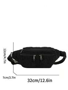 新款时尚复古灯芯绒腰包，简约胸包，大容量纯色单肩斜挎包腰包（男士款）