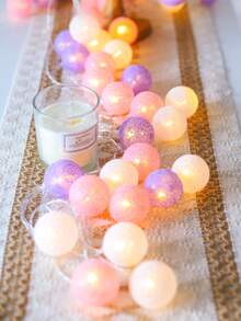 1pc 1.5/3m 10/20 LED Home Decor Macaron Color Thread Ball LED Fairy String Lights, Simplicity And Individuality Indoor Bedroom Wall Decorative Fairy Lights, Wedding Birthday Party Decor Lights, Christmas Tree Decorative Light String