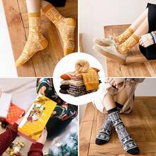 SISOSOCK 5 Pairs Fuzzy Soft Cozy Fluffy Socks Women, Casual Thick Plush Comfy Sleep Socks, Warm Winter Gifts Women - 多色-s1-1 - 查看 5