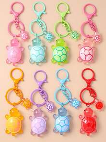 1pc Cute Resin Big & Small Turtle Keychain, Cartoon Animal Backpack Pendant, Mobile Phone Charm - Multicolor - View 3