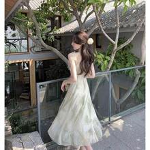 Women Midi Dresses - 6809-吊帶洋裝單層無紗 - 查看 6