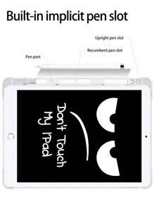 Personalized And Funny Expression Pattern Transparent Silicone Shock-Absorbing Stand With Pen Slot, Suitable For Galaxy Tab A8 10.5, S6 Lite 10.4, S7/S8/S9Inch. It Supports Waking Up From Sleep As A Holiday Gift