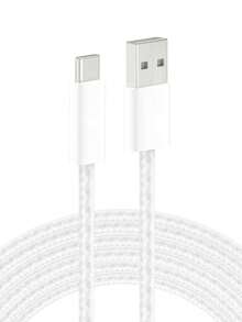 USB A To USB C Cable 2 Packs(3.3/6.6ft)Type C Charger, Phone Charger Cord, Soft, Braided, Flexible Compatible With Apple 16 & 15, Galaxy S25,S24,S23 Pixel 9, IPad Pro, Switch & More - Black Compatible With IPhone 16, 16 Pro Max, 15, 15 Plus, 15 Pro, 15 Pro Max,Compatible With Redmi, Compatible With OnePlus - White - View 10