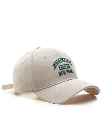 1pc Unisex Gray Letter Print Sunshade Anti-UV Fashionable Baseball Cap