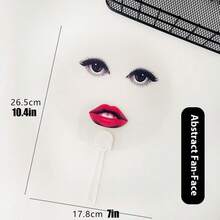 1pc 2025 New Transparent Fan, Concert Cheering Prop, Quirky Abstract Design, Perfect Gift For Party, Christmas, Halloween - Multicolor - View 6