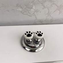 Modern Cat Paw Shaped Toilet Flush Button, Plastic Dual-Flush Tank Lever, Bathroom Flush Replacement Part