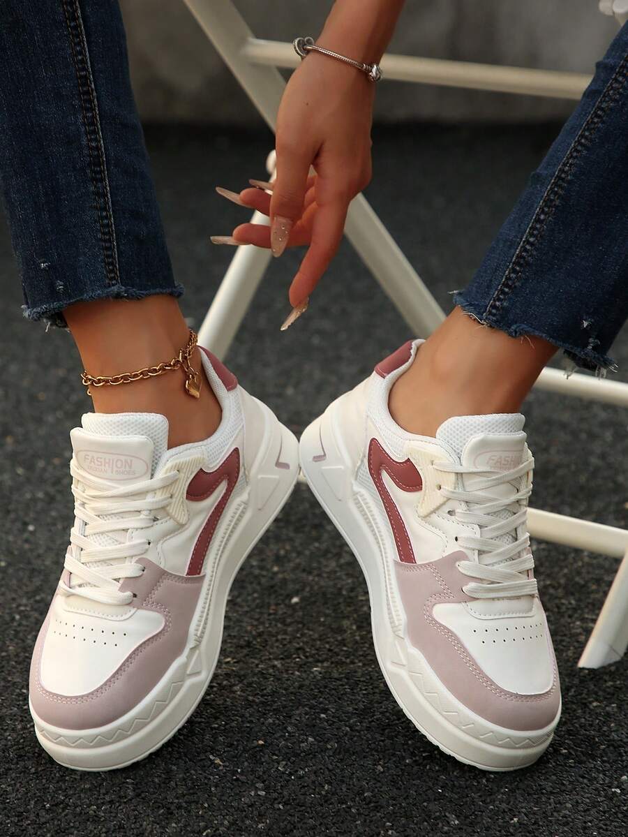 2025春季新款女款黑白学生运动鞋时尚百搭透气运动鞋休闲鞋ins风