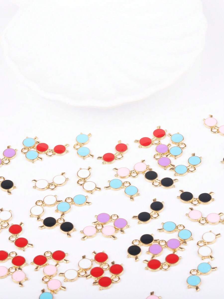 10 件/包多色水滴眼镜形吊坠，DIY 珠宝制作配件