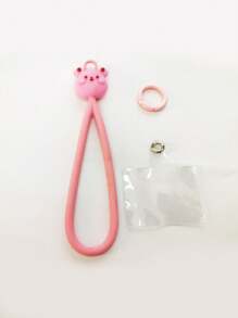 1 件可爱卡通硅胶手机挂绳 + 透明垫，短腕带挂绳，个性化相机/钥匙/包手机链 - 彩色 - 查看 6