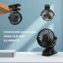 Desktop Fan With 360° Rotation,Portable Clip-On Fan,  Stroller Fan, Silent Mini Personal Desktop