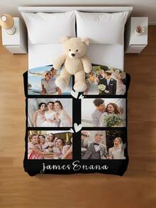 Custom Photo Blanket Collage,Personalised Family Blanket With Text,Picture Collage Blankets,Family&Friends Gifts,Valentine's Gift For Couple - Multicolor - View 7