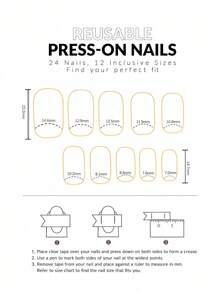 Zestaw 24 elementów do zdobienia paznokci w kolorze brązowej róży