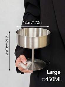 1pc Ins 风格不锈钢冰淇淋杯布丁杯高脚冰淇淋甜品杯冷饮果汁杯 - 彩色 - 查看 13