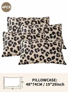 1pc/2pcs/4pcs Leopard Print Pillowcase (Pillow Insert Not Included), Soft & Comfortable, Suitable For All Seasons - Multicolor - View 41