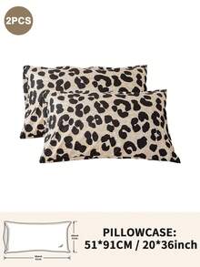 1pc/2pcs/4pcs Leopard Print Pillowcase (Pillow Insert Not Included), Soft & Comfortable, Suitable For All Seasons - Multicolor - View 36
