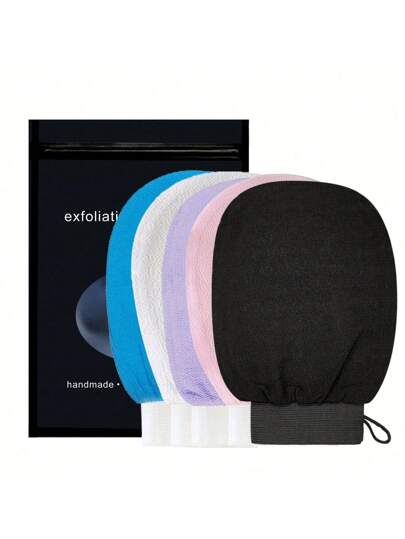 1 Piece / 2 Pieces / 3 Pieces Exfoliating Gloves, Deep Cleaning, Exfoliating Bath Gloves, Fiber Body Scrubber, Shower Exfoliating Gloves To Remove Dead Skin And Dirt, Exfoliating Towel, Gentle Skin Revitalizing SPA Gloves, Gift, Christmas, Halloween Gift (Random Packaging Bag)